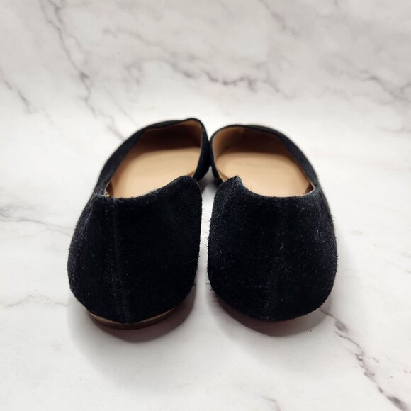 DV Dolce Vita Black Suede Flats Gold Toe Classic Ballet Slip-On Shoes 8.5 - Picture 4 of 9